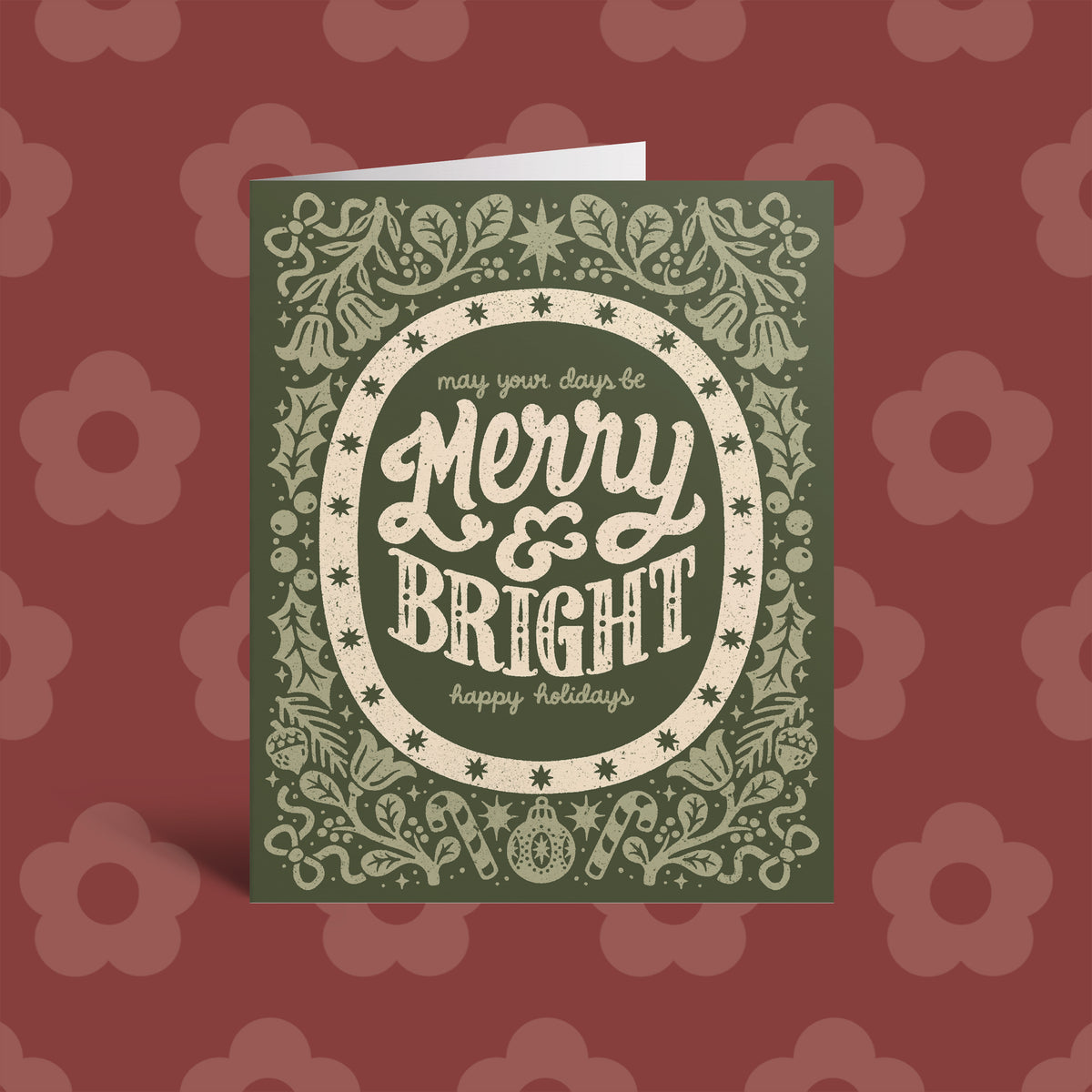 Green Merry & Bright ✿ Greeting Card
