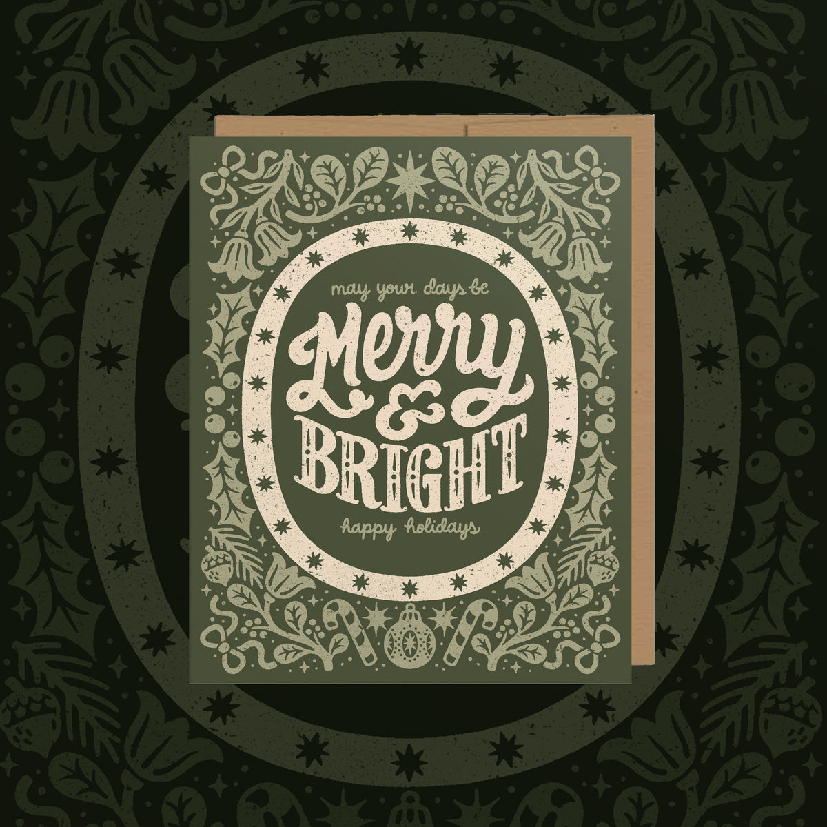 Green Merry & Bright ✿ Greeting Card