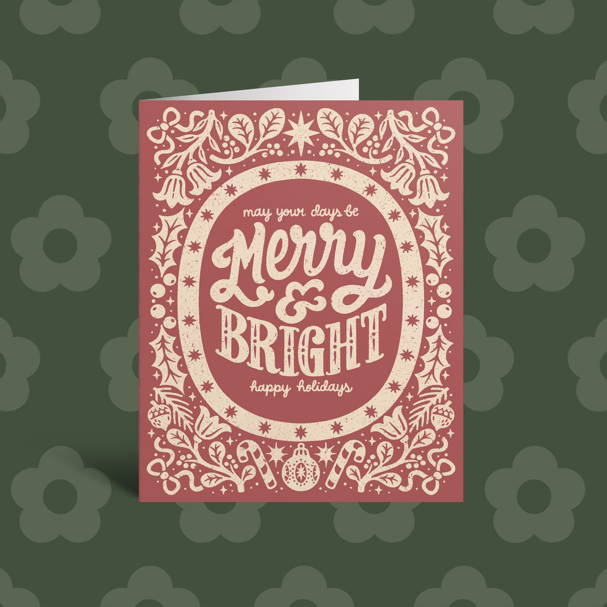Red Merry & Bright ✿ Greeting Card